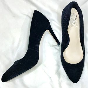 ISO Vince Camuto Textured Black Suede Pump Heels